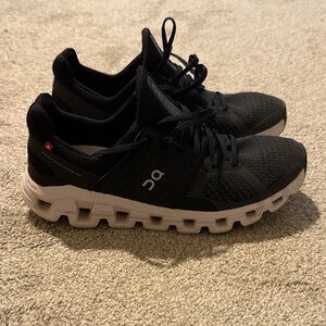 On Running Women's Black and White Athletic Shoes